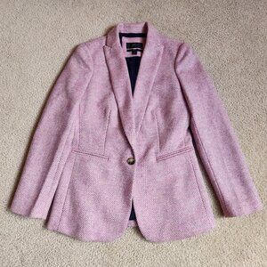 Parke Blazer In English Herringbone Wool 0 Mauve Pink Lavender